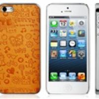 Patterned Skinning Plastic Case for iPhone 5 (Brown)