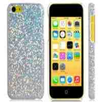 Glittery Skin Plastic Case for iPhone 5C (Silver)