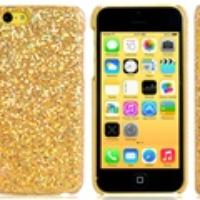 Glittery Skin Plastic Case for iPhone 5C (Gold)