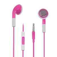 Earbud Type Stereo Earphone 3.5mm Jack 1.1m Cable with Volume Control & Microphone for iPhone 4 4S 3G 3GS 2G iPod Touch 4 iPad - Pink