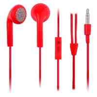 3.5mm Jack 1.1m Cable Earbud Type Stereo Earphone with Microphone for iPhone iPod iPad - Red 