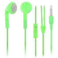 3.5mm Jack 1.1m Cable Earbud Type Stereo Earphone with Microphone for iPhone iPod iPad - Green 