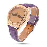 Fashion Crystal Beard Watch Mustache Watch Women Ladies Dress Quartz Wrist Watch