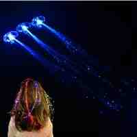 3 Pack Stylish LED Fiber Optic Clip on Hair Flash Braid Light Up Extensions for Parties, Weddings, Camping, Sporting Events! 