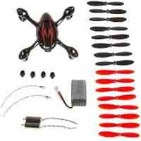 Hubsan X4 H107C FPV Quadcopter Crash Pack Body Shell + Spare Blades + Motor + Battery + LED Lights + Rubber Feet 
