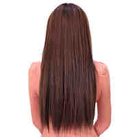 25 Inch Clip in Synthetic Light Brown Straight Hair Extensions with 5 Clips