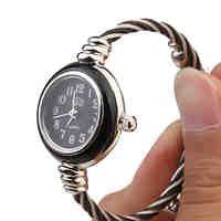 Quartz Watch with Metal Rope Watch Strap - Black Face