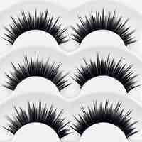 New 3 Pairs European Stlye Natural Black Long Thick False Eyelashes Fashion Eyelash for Eye Extensions