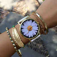 White Daisy Floral Watch Vintage Style Leather Watch Women Watches Unisex Watch Boyfriend Watch Freeforme