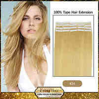 30-50g/pack 16-24inch Brazilian Virgin Tape Human Hair Extension #24 Tape In Human Hair Extensions 002