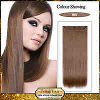 5 Clips Long Straight Light Brown (#6) Synthetic Hair Clip In Hair Extensions For Ladies