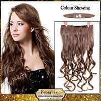 5 Clips Wavy Light Brown (#6) Synthetic Hair Clip In Hair Extensions For Ladies more colors available