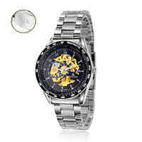 Personalized Gift Men's Watch with Steel Band Mechanical Watch