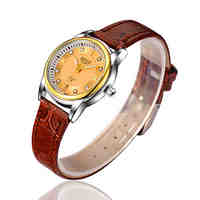 Woman's Watch Gold Ring Belt Waterproof Ultra-Thin Watch