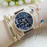 E=MC2 Equation Watch Vintage Style Leather Watch Women Watches Mens Watch Unisex  Boyfriend Watch