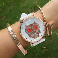 Owl Watch Women's Circular Quartz Fashion Wrist Watch Students watch (Assorted Colors)