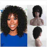 Natural  Color Short Syntheic Straight  Wig Extensions Superior In Quality