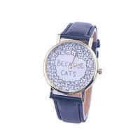 Unisex BECAUSE CATS Style Watch/Vintage Watch/Ladies Watch/ Women Premium Faux Leather Wristwatch