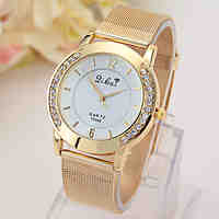 Ladies' Watch Golden Net With Diamond Watch