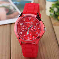 Ladies' Fashion Watch Selling Geneva Silicone Band Quartz Watch