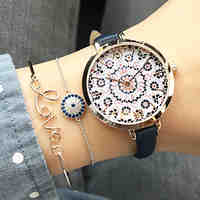 Women'S Geneva Watch Fashion Small Fresh Geneva Watch Rabbit Watches Leather Quartz Wristwatch Unisex'S Watch