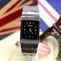 Unisex Fashion Watch Rectangular Black Steel Quartz Watch