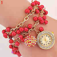 Ladies' Watch New Ladies Pearl Bracelet Watch Shambhala Ball Pendant Winding Watch