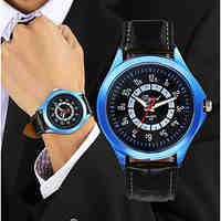 Men's Watch Fashion Personality Quartz Leather Analog Wrist Watch