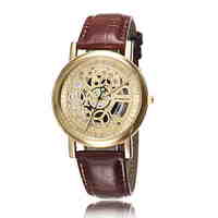 Men's Fashion Watch Non-Sided Hollow Mechanical Luminous Watch Really Belt Quartz Watch (Assorted Colors)