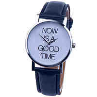 Vintage Watch NOW IS A GOOD TIME Leather Watch Womens Watch Ladies Watch Mens Watch Unisex Watch
