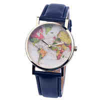 Vintage Watch Map Leather Watch Womens Watch Ladies Watch Mens Watch Unisex Watch