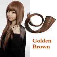 Golden Brown Clip On Hair Straight Extensions Easytouse Long Elegant