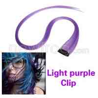 Colorful Purple Straight Extensions Hair Clip On Long Personality Punk