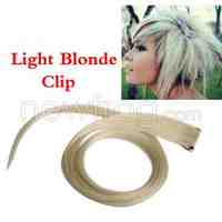 Colorful Clip On Hair Straight Extensions Personality Punk Light Blonde Long