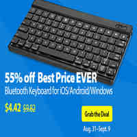 Wireless Bluetooth 3.0 Keyboard, Support iOS Android Windows - Black