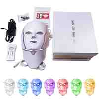 7 Colors Electric LED Mask Therapy Korean Photon Facial and Neck Beauty LED Mask Radio Frequency Skin Care Rejuvenation LED Mask