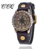 8 Colors New Arrival Vintage Leather Watch Star Dial Antique Watch Women Quartz Watch Relogio BW-SB-1309