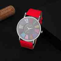 New Fashion Design Clock Brand Watch Women Popular Leather Quartz Watch Multicolor Roman number watches Hours Relogio Feminino