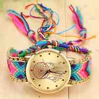 New Brand Handmade Braided Dreamcatcher Friendship Bracelet Watch Rope GENEVA Watch Ladies Quarzt Watches relogio feminino