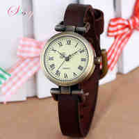 New fashion hot-selling Genuine leather female watch ROMA vintage watch women dress watches