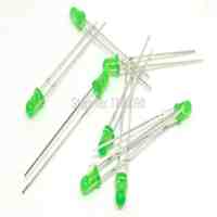 3mm led green 100pcs F3 LED 3MM GREEN DIP2 Long legs 3mm led green 2.7-2.8V New and original free shipping