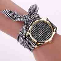 New design Fabric Ladies wristwatch fashion Geneva women dress watch Round Quartz watch sweet girls Bracelet watch