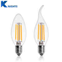LED Filament Bulb E14 Candle Light Bulb 2W 4W 6W Edison Bulb C35 220V Retro Antique Vintage Style Cold Warm White LED Glass Bulb
