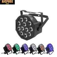 12x12W led Par lights RGBWA UV 6in1 flat par led dmx512 control Can Par 64 led spotlight dj projector wash lighting stage light