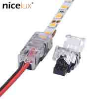 10pcs/lot Solderless 2pin LED Strip Connector for 5mm 2pin IP20 LED Strip to Wire Quick Connection LED Tape Light Connectors