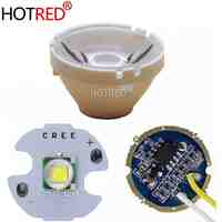 CREE XML XM-L T6 LED U2 10W Cold White 6500K/10000K High Power Led+3.7V 5 Modes 17mm led driver+T6 10 degree led lens DIY part