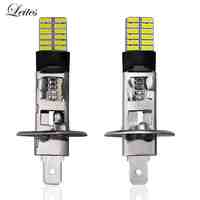 2pcs 24led 4014 SMD H1 LED H3 LED Car LED Bulb Replacement Auto Fog Lamp Driving Daytime Running light White For DC 12V