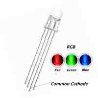 10pcs 5mm RGB LED Common Cathode 4pin Red Green Blue LED Round Tricolor LED Light Emitting Diode 5 mm Tri Color Transparent