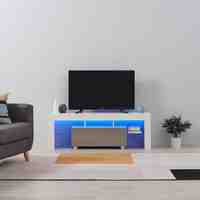 Panana High Gloss Front LED TV Stand Modern LED Living Room Furniture TV Cabinets design 130cm