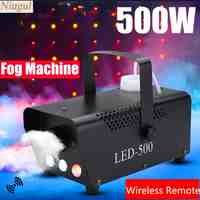 500W LED Colorful Smoke Machine/Mini LED Remote Fogger Ejector/DJ Christmas Party Stage Fog Machine With RGB 3X3W LED Lights